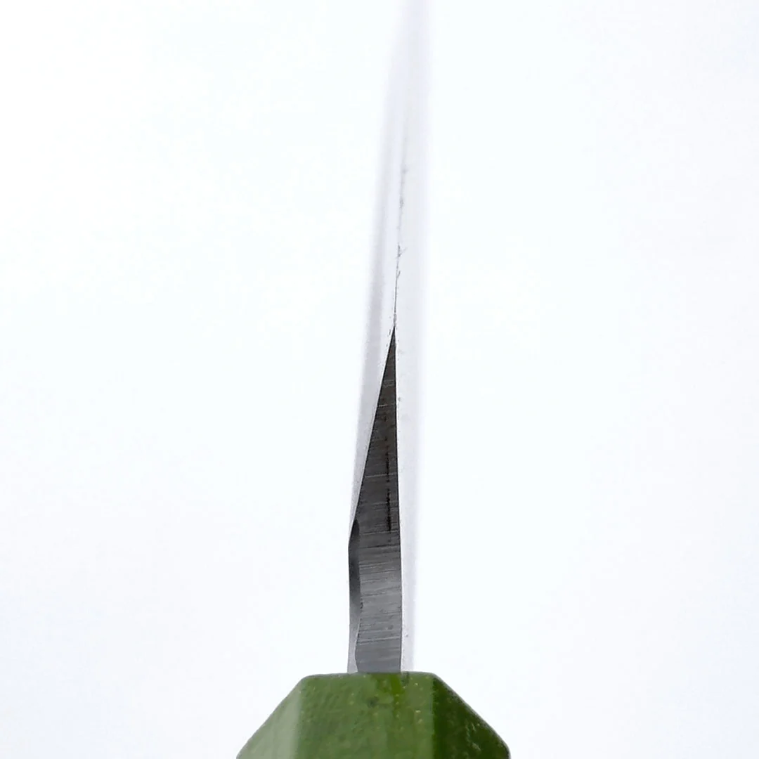 Sakai Takayuki Nanairo Inox Yanagi 210mm (8.2") Kimidori Green Lacquered Handle - Image 3