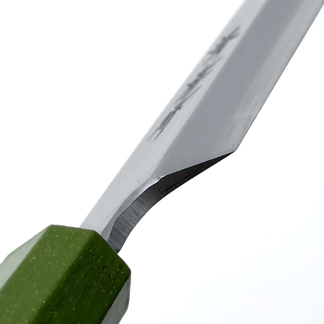 Sakai Takayuki Nanairo Inox Yanagi 210mm (8.2") Kimidori Green Lacquered Handle - Image 4