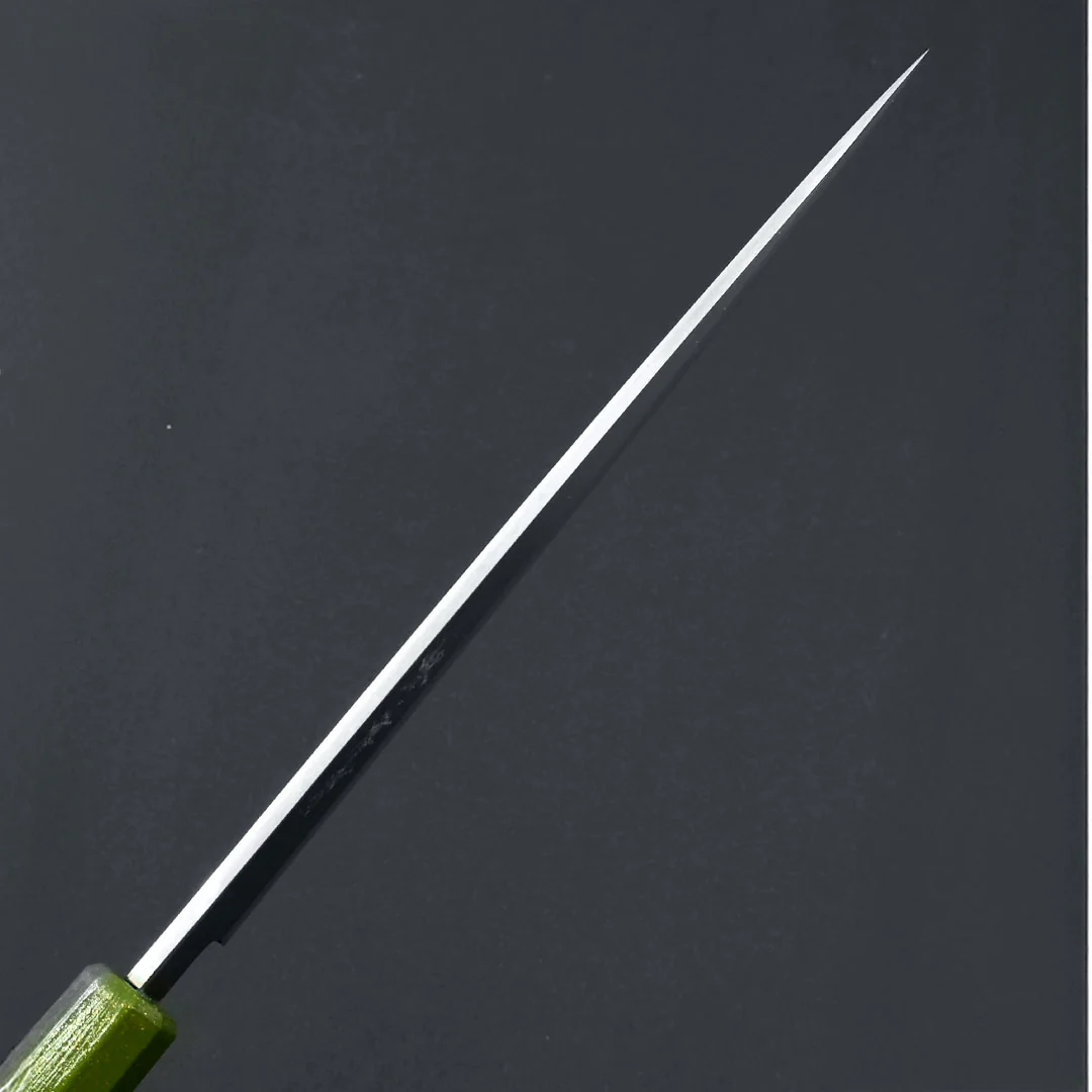 Sakai Takayuki Nanairo Inox Yanagi 210mm (8.2") Kimidori Green Lacquered Handle - Image 5