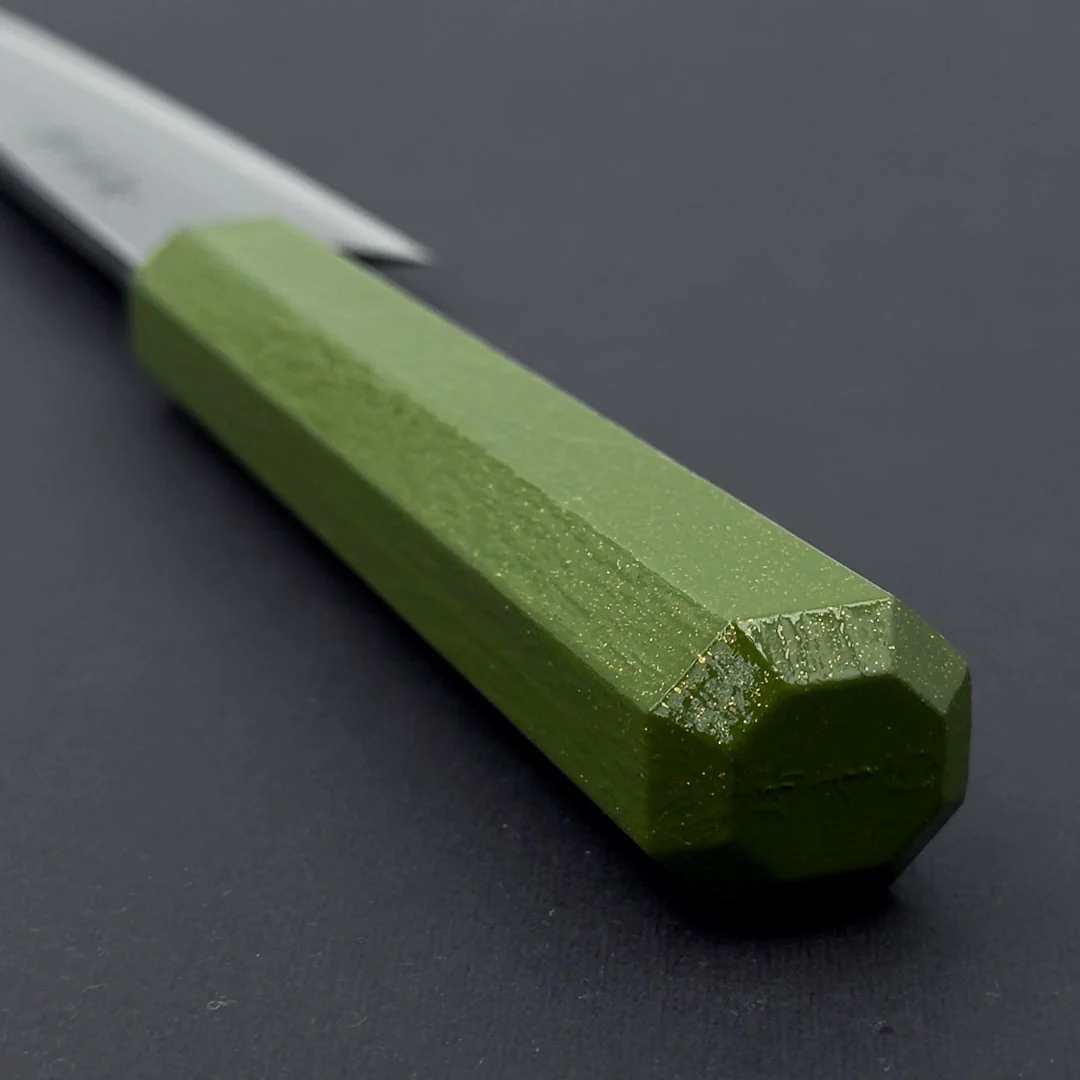 Sakai Takayuki Nanairo Inox Yanagi 210mm (8.2") Kimidori Green Lacquered Handle - Image 7