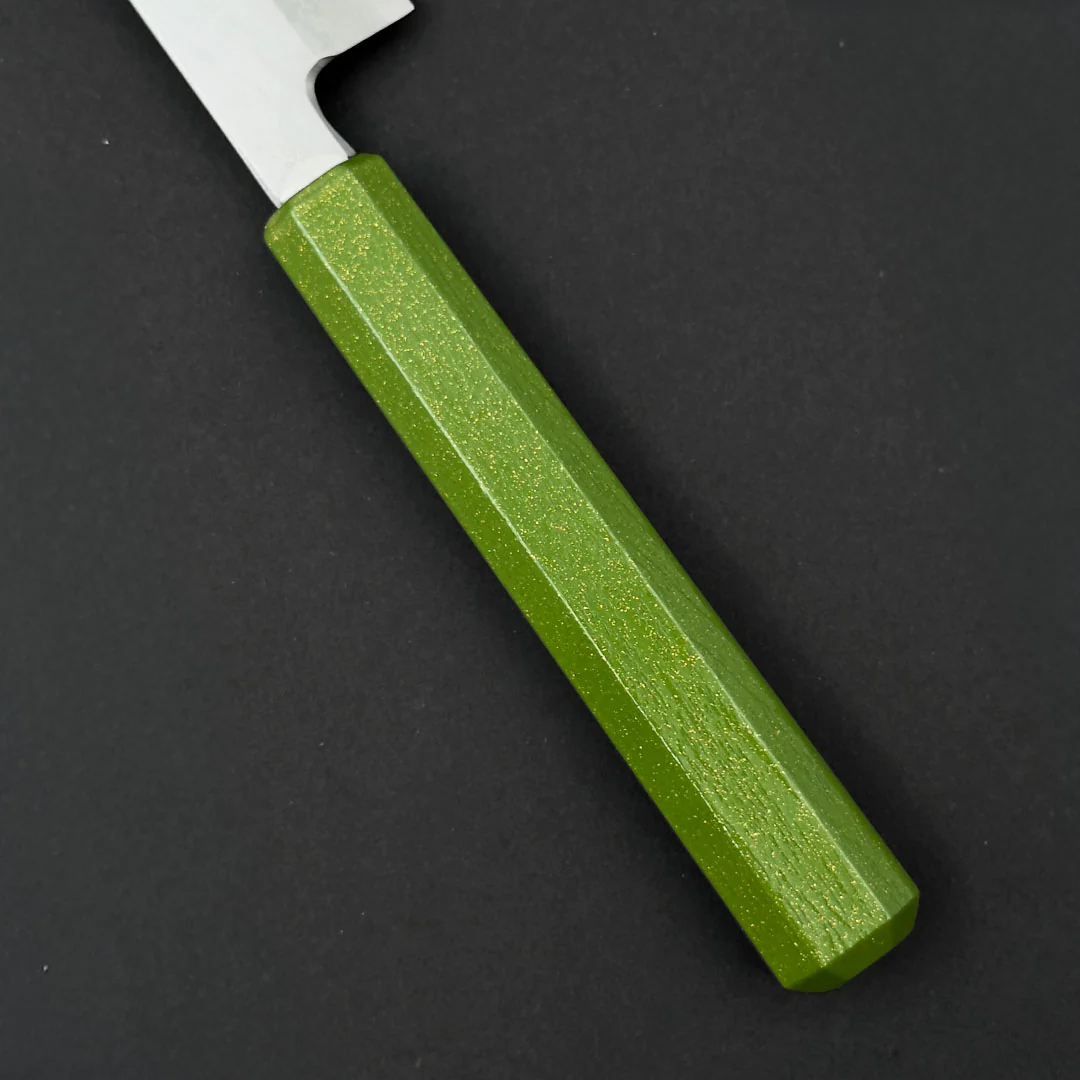 Sakai Takayuki Nanairo Inox Yanagi 210mm (8.2") Kimidori Green Lacquered Handle - Image 8