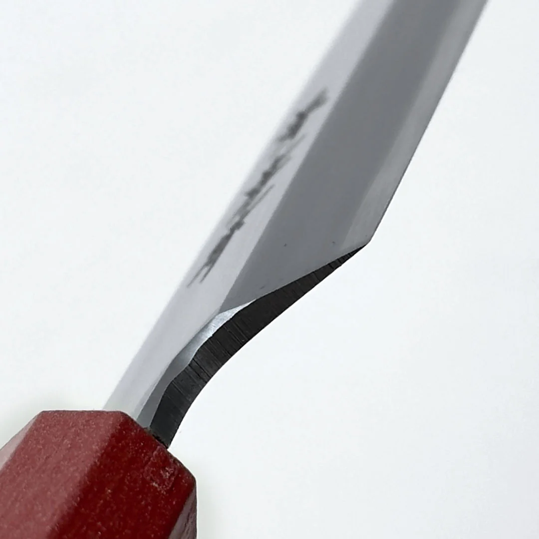 Sakai Takayuki Nanairo Inox Yanagi 210mm (8.2") Shu Vermilion Lacquered Handle - Image 4