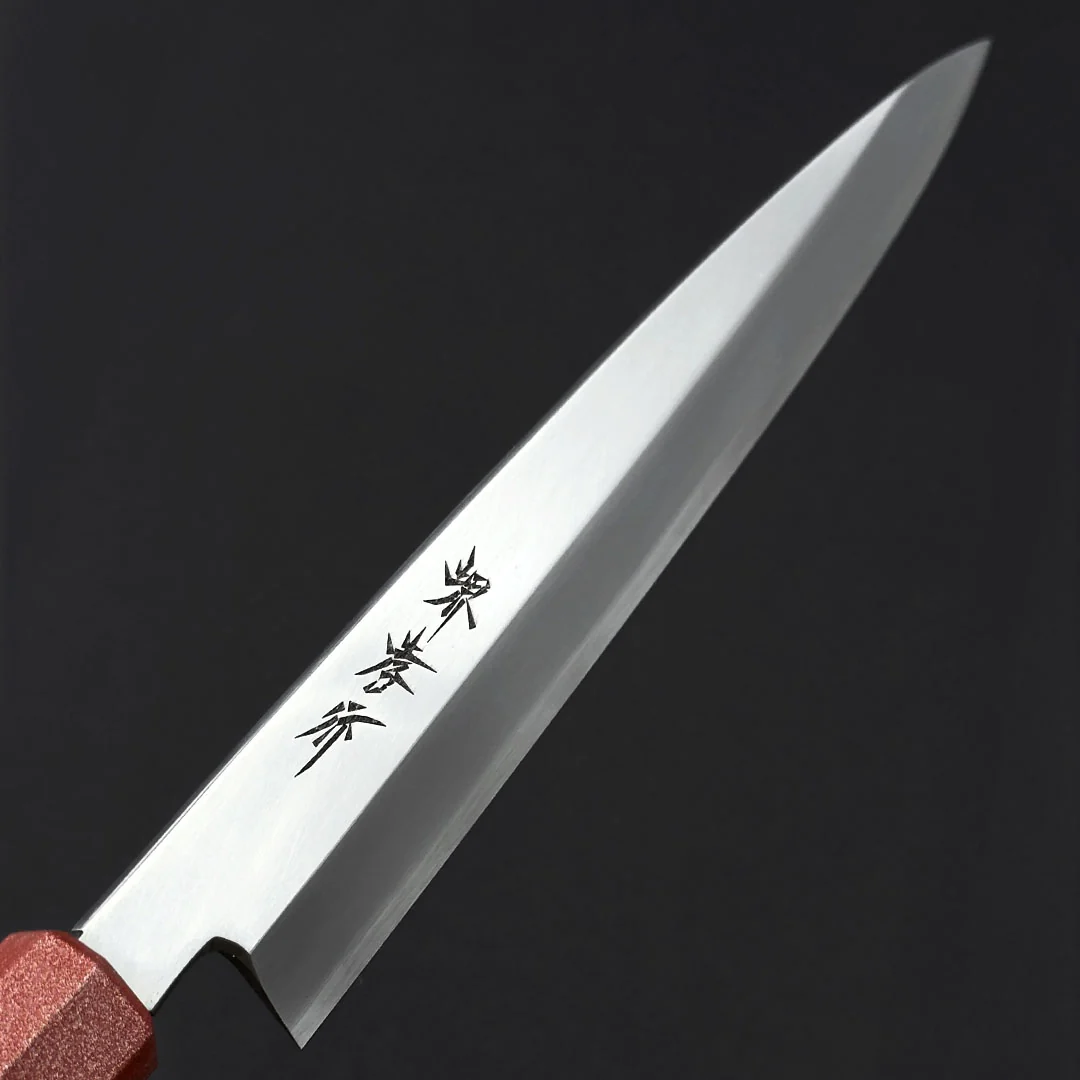Sakai Takayuki Nanairo Inox Yanagi 210mm (8.2") Shu Vermilion Lacquered Handle - Image 5