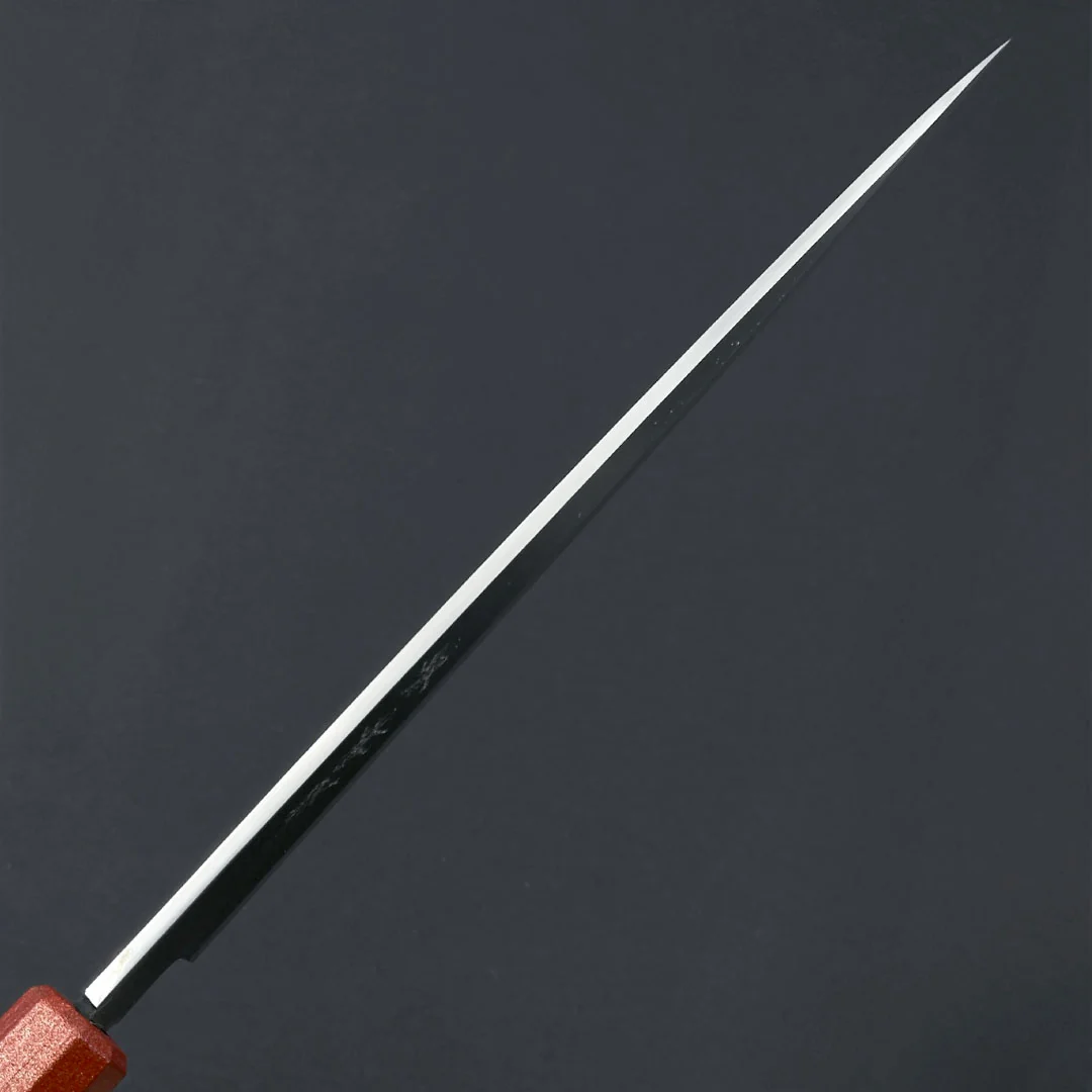Sakai Takayuki Nanairo Inox Yanagi 210mm (8.2") Shu Vermilion Lacquered Handle - Image 6