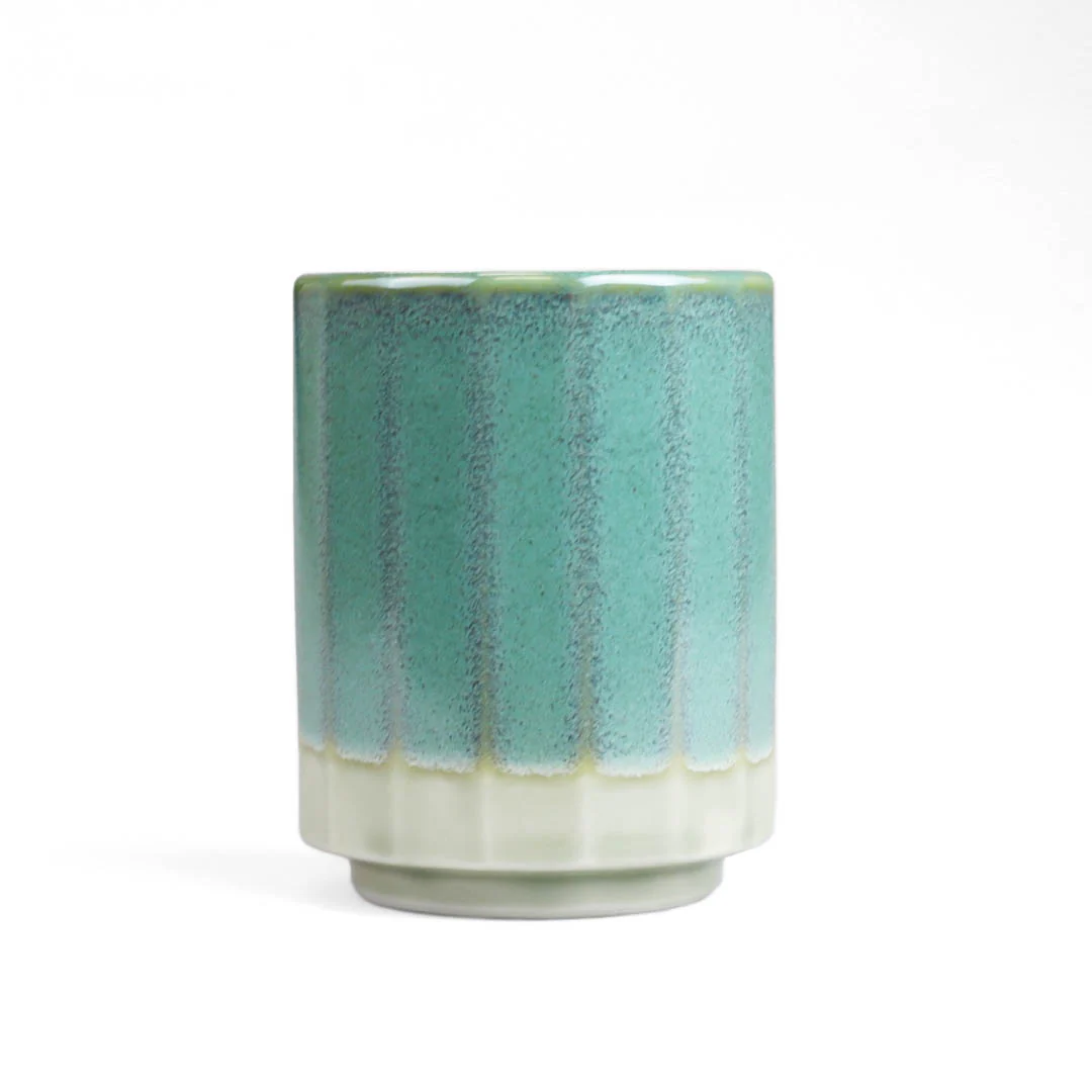 Seaform Green Yunomi Teacup 10 fl oz / 3.1" dia