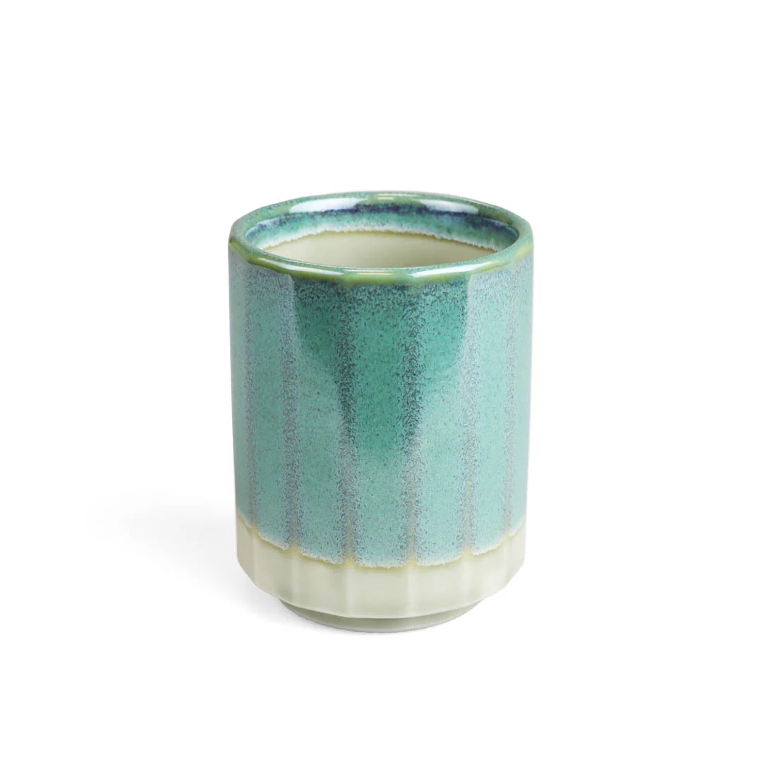 Seaform Green Yunomi Teacup 10 fl oz / 3.1" dia - Image 2