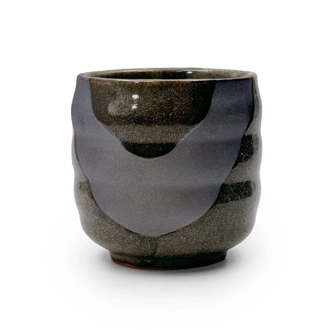 Shino Gray Brushstroke Teacup Yunomi 12 fl oz / 3.5" dia
