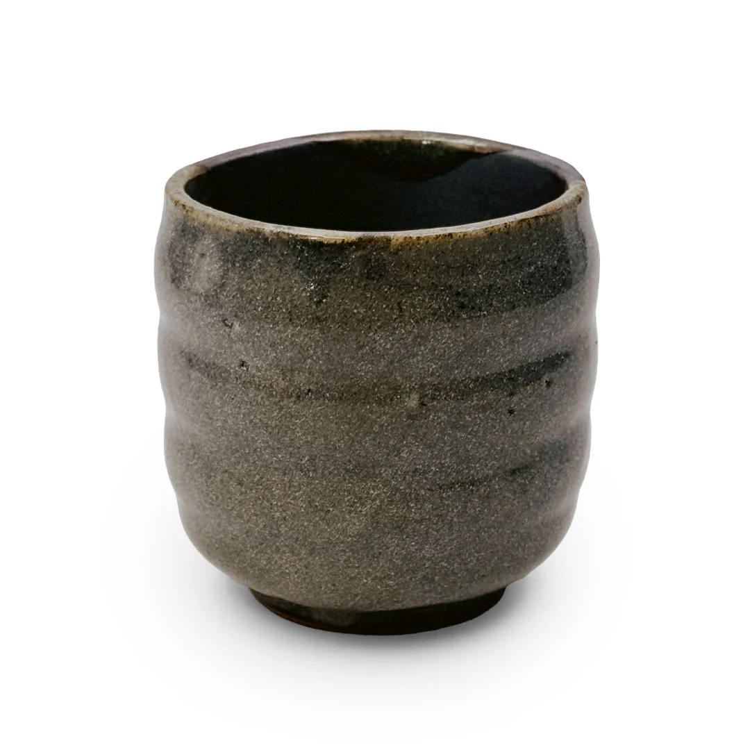 Shino Gray Brushstroke Teacup Yunomi 12 fl oz / 3.5" dia - Image 2