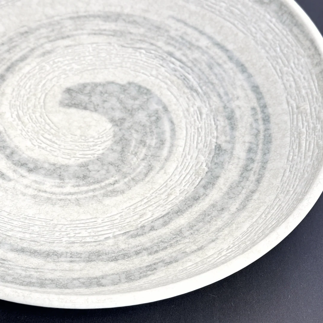Snow White Gray Swirl Dinner Plate 10" dia - Image 2