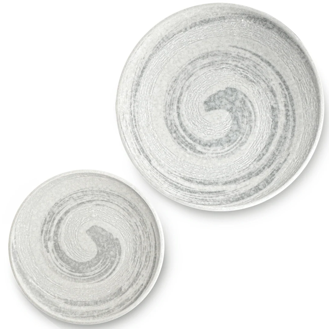 Snow White Gray Swirl Dinner Plate 10" dia - Image 4