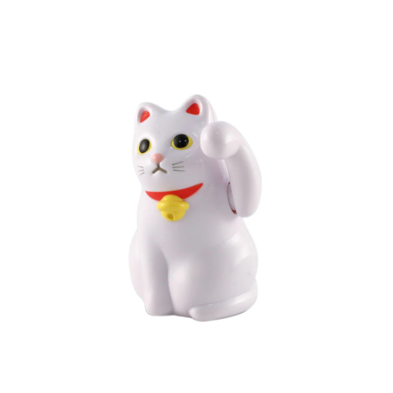 Solar-powered Lucky Cat Maneki Neko 2.5" ht - White - Image 3