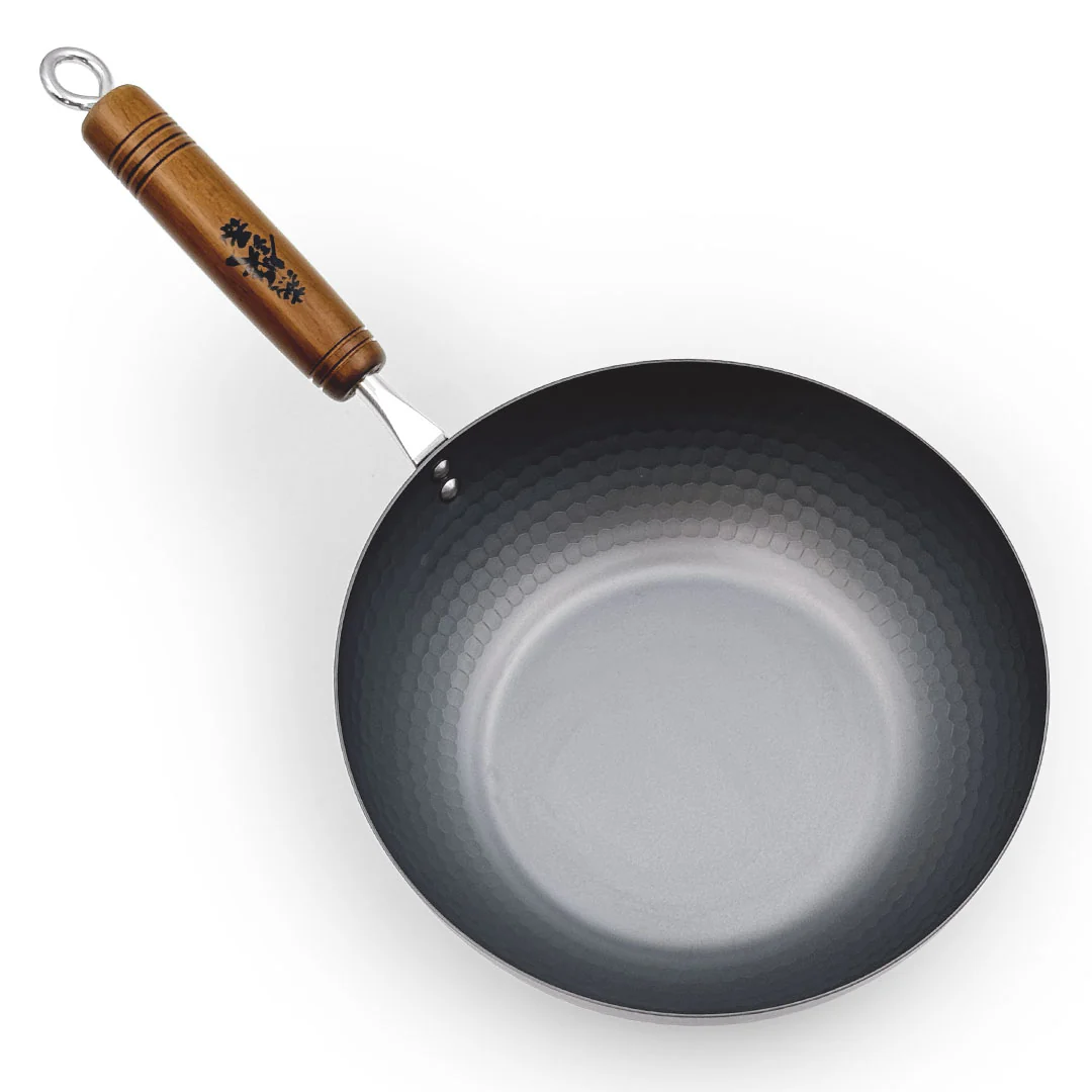 Summit Nitrogen Hardened Iron Beijing Flat-Bottom Wok Pan Hammered 8.7" dia - Image 6
