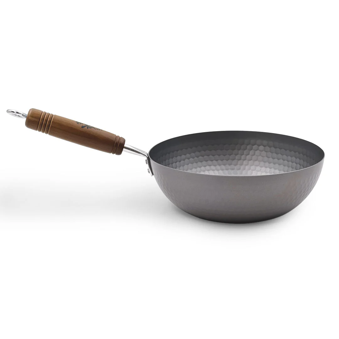 Summit Nitrogen Hardened Iron Beijing Flat-Bottom Wok Pan Hammered 8.7" dia - Image 7