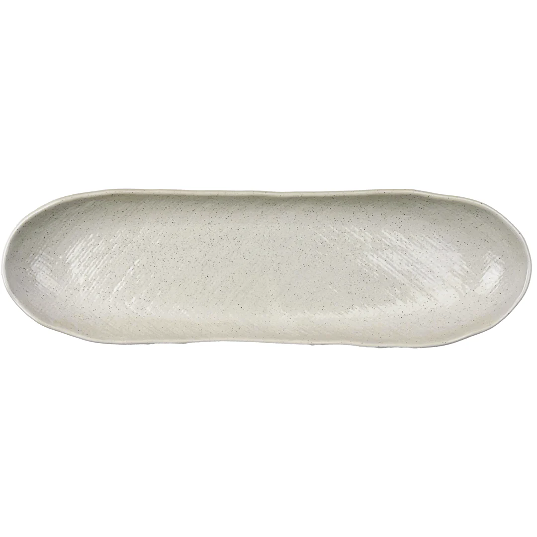 Textured Kobiki White Rounded long Plate 13" x 3.9" - Image 4