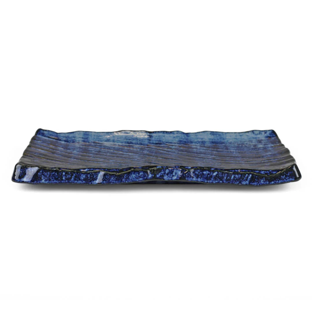 Textured Ocean Blue Rectangular Plate 12.9" x 6.3" - Image 5