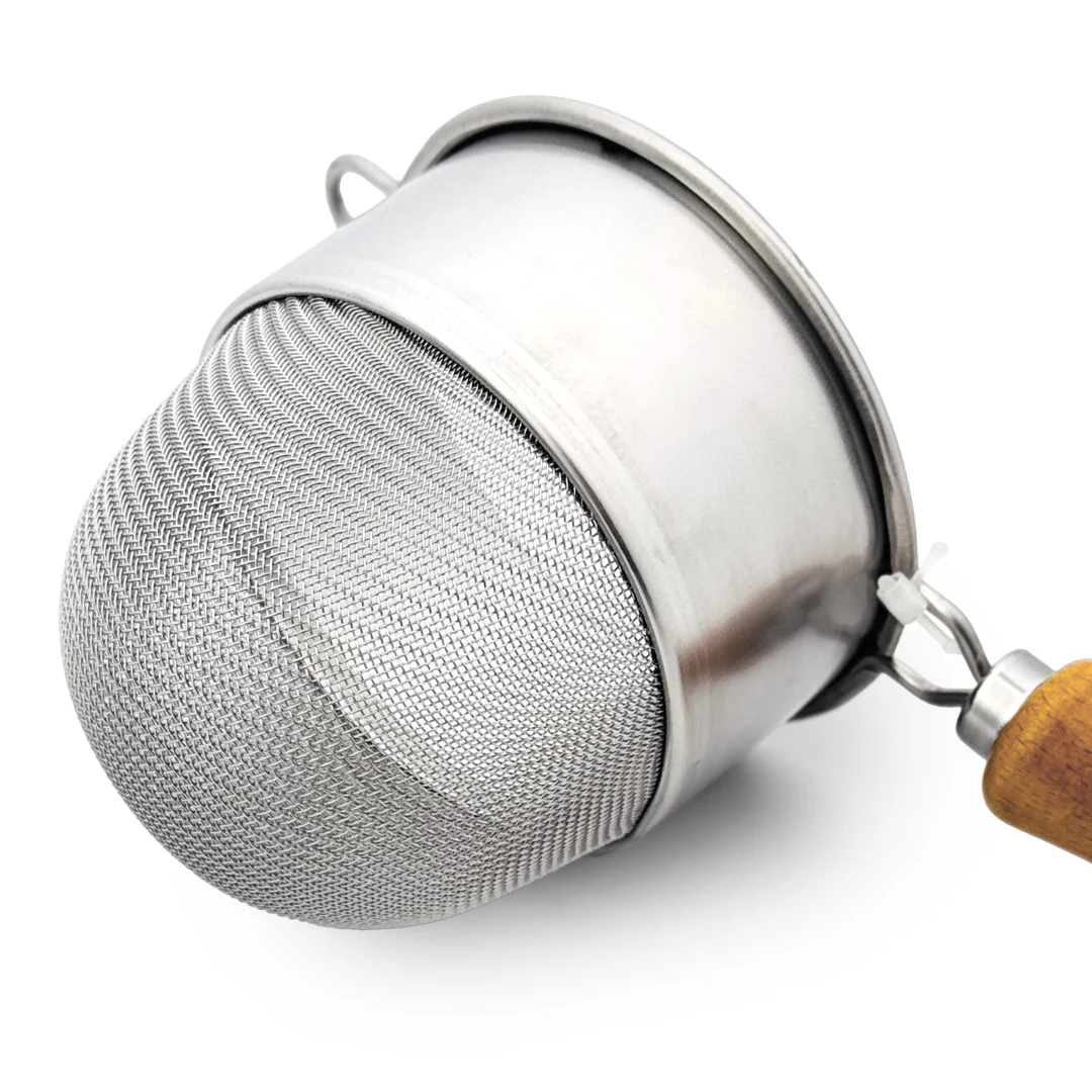 Three Snow Stainless Steel Fine Mesh Tea Strainer (Chakoshi) Wooden Handle 3.25" dia - Image 3