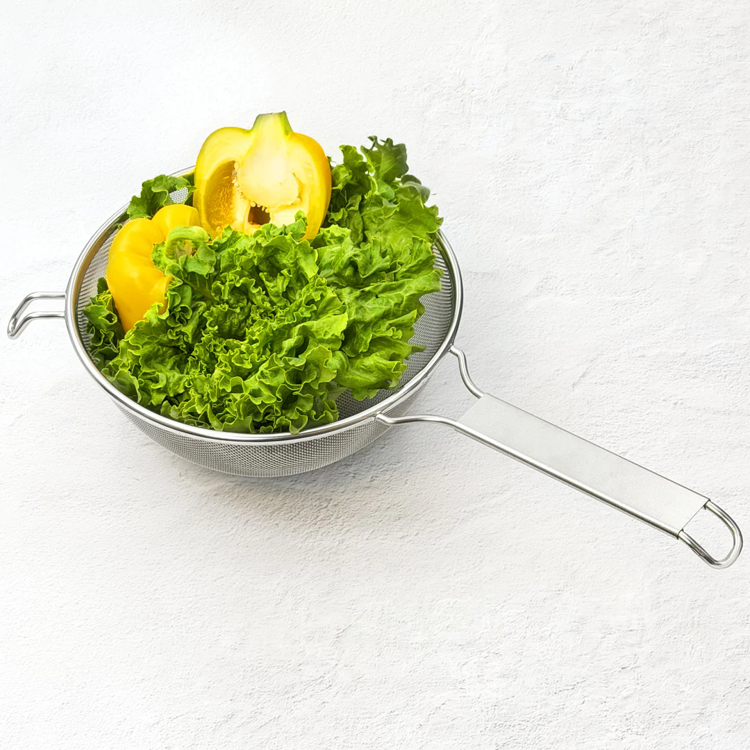 Three Snow Heavy Duty Pro Stainless Steel Fine Mesh Strainer 9.8" dia - Image 2