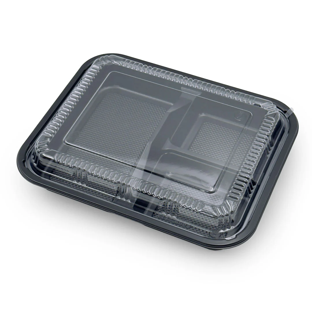 TZ-304 PP Black Takeout Bento Box 9.4" x 7.5" (252/case)
