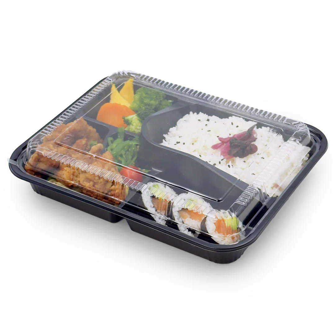 TZ-306 PP Black Takeout Bento Box 10.4" x 8.1" (200/case) - Image 6