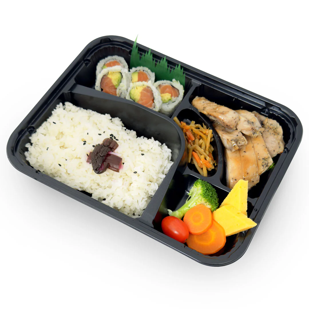 TZ-306 PP Black Takeout Bento Box 10.4" x 8.1" (200/case) - Image 7