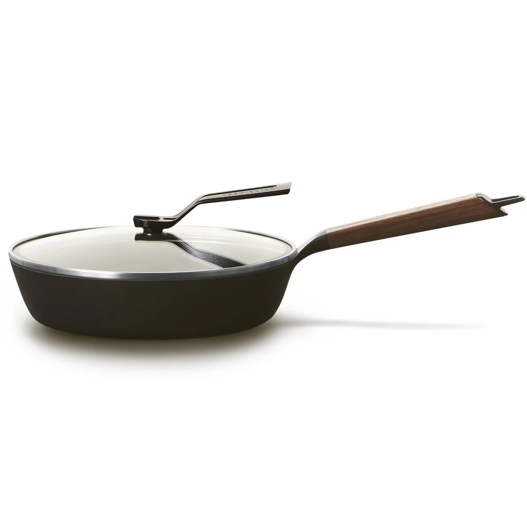 Vermicular Cast Iron Enameled Deep Frying Pan 10.2" (26cm) with Lid
