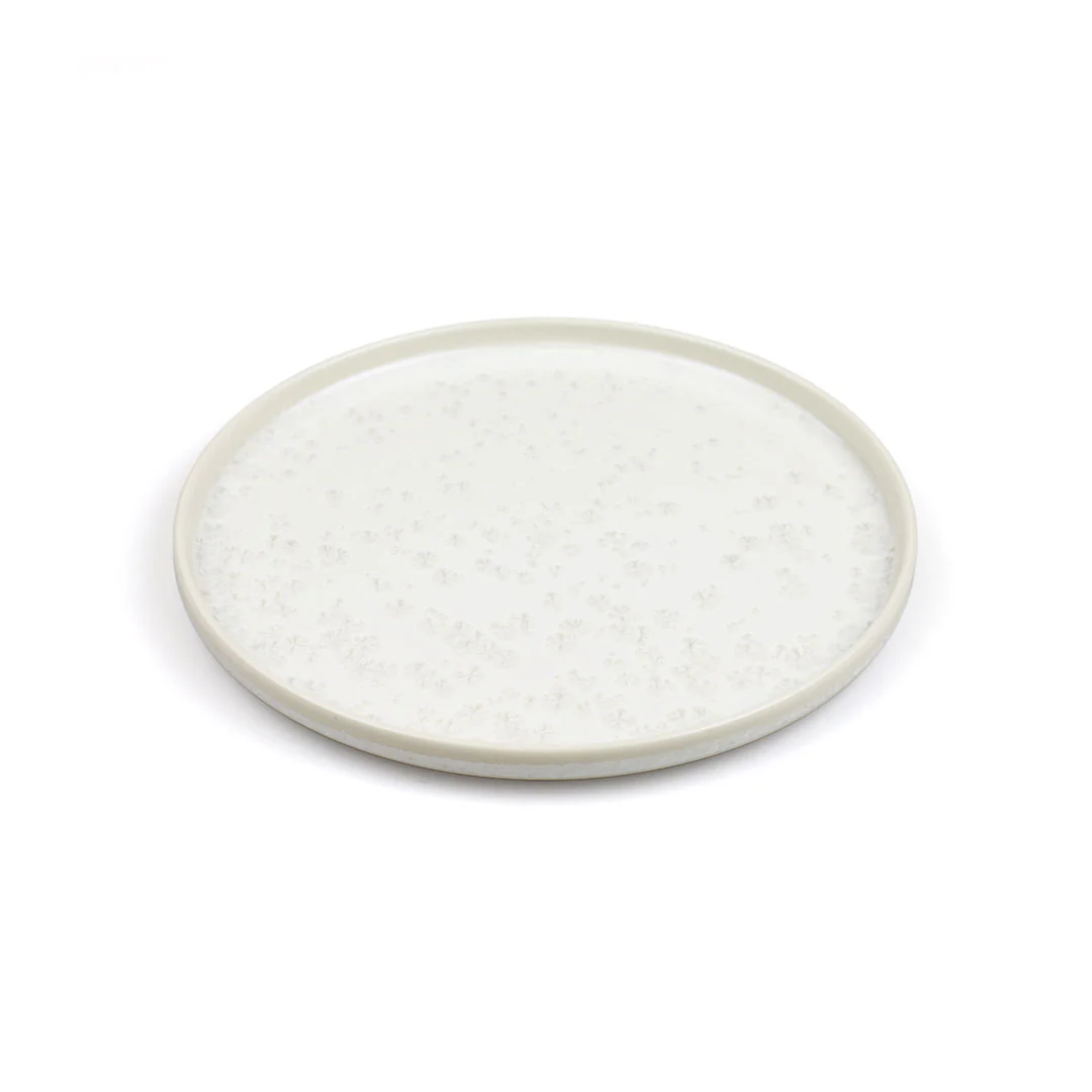 Zuk White Hazy Crystalized Stackable Salad Plate 7.5" dia - Image 3