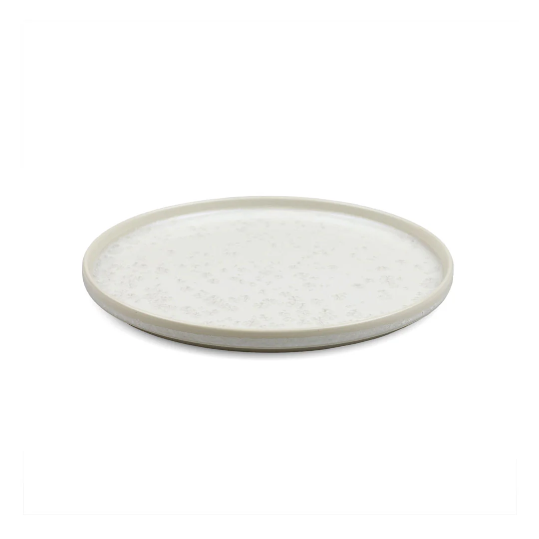 Zuk White Hazy Crystalized Stackable Salad Plate 7.5" dia - Image 4