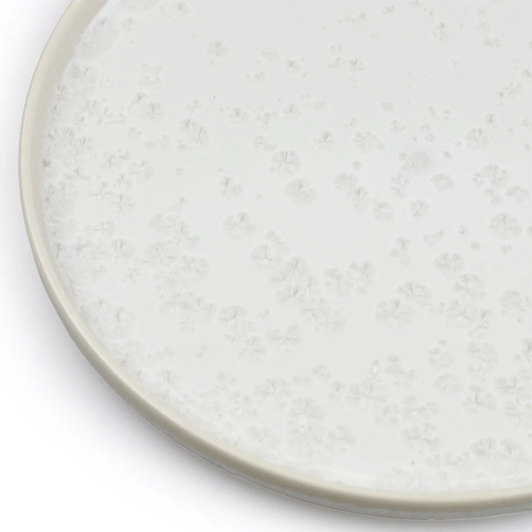 Zuk White Hazy Crystalized Stackable Salad Plate 7.5" dia - Image 5