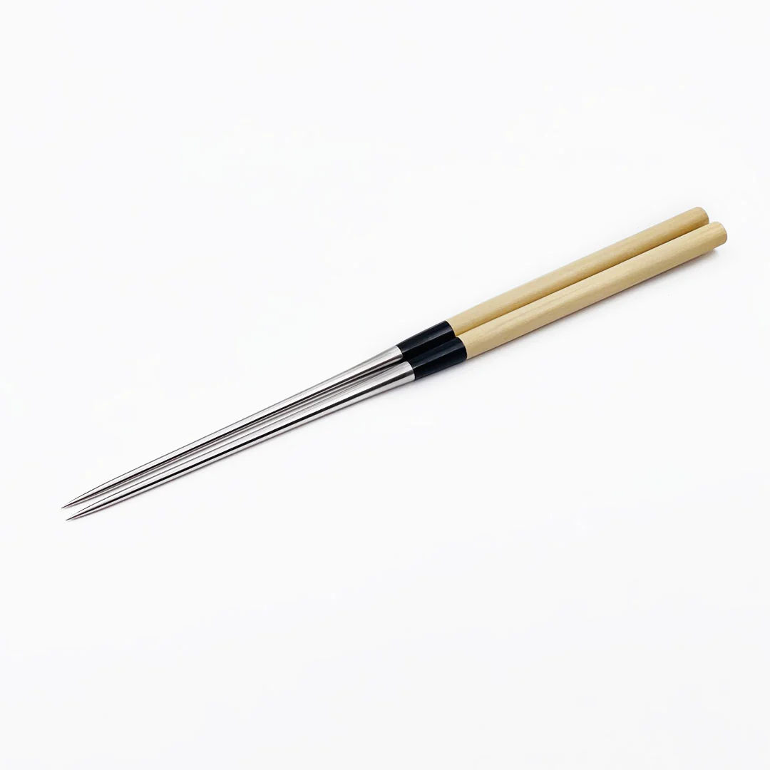 White Magnolia Wooden Handle Plating Chopsticks (Moribashi) - Image 5
