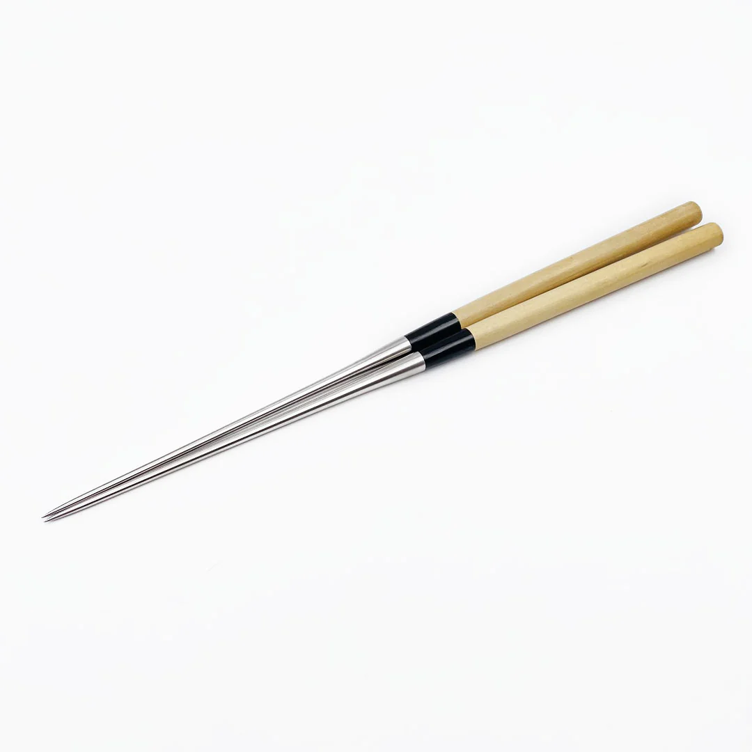 White Magnolia Wooden Handle Plating Chopsticks (Moribashi) - Image 6