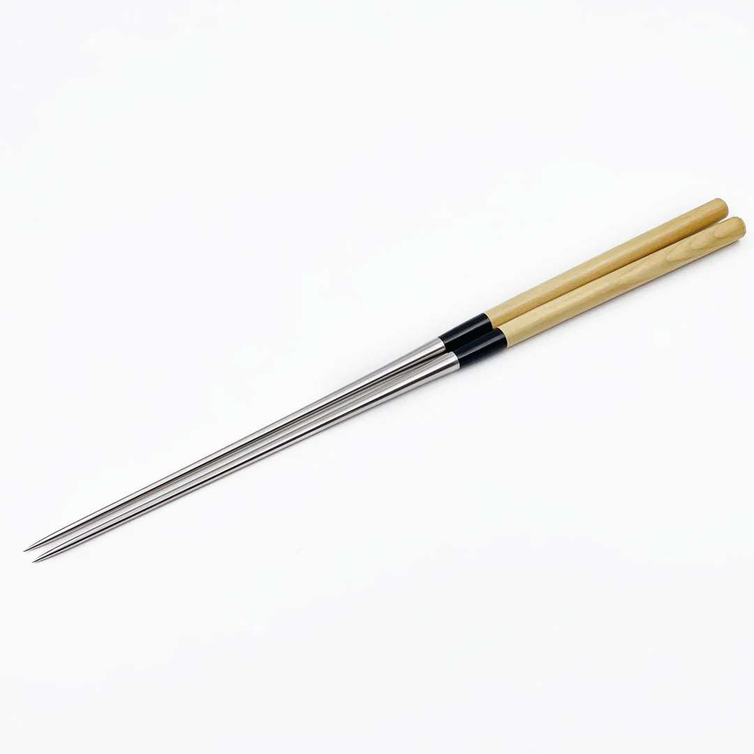 White Magnolia Wooden Handle Plating Chopsticks (Moribashi) - Image 8