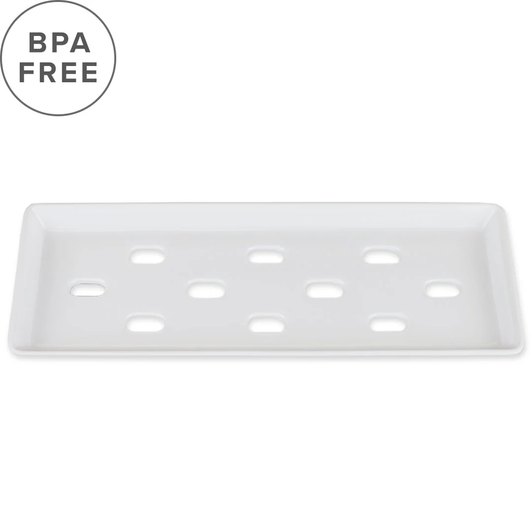 White Melamine Sushi Neta Plate 8.75" x 3.5" - Image 2