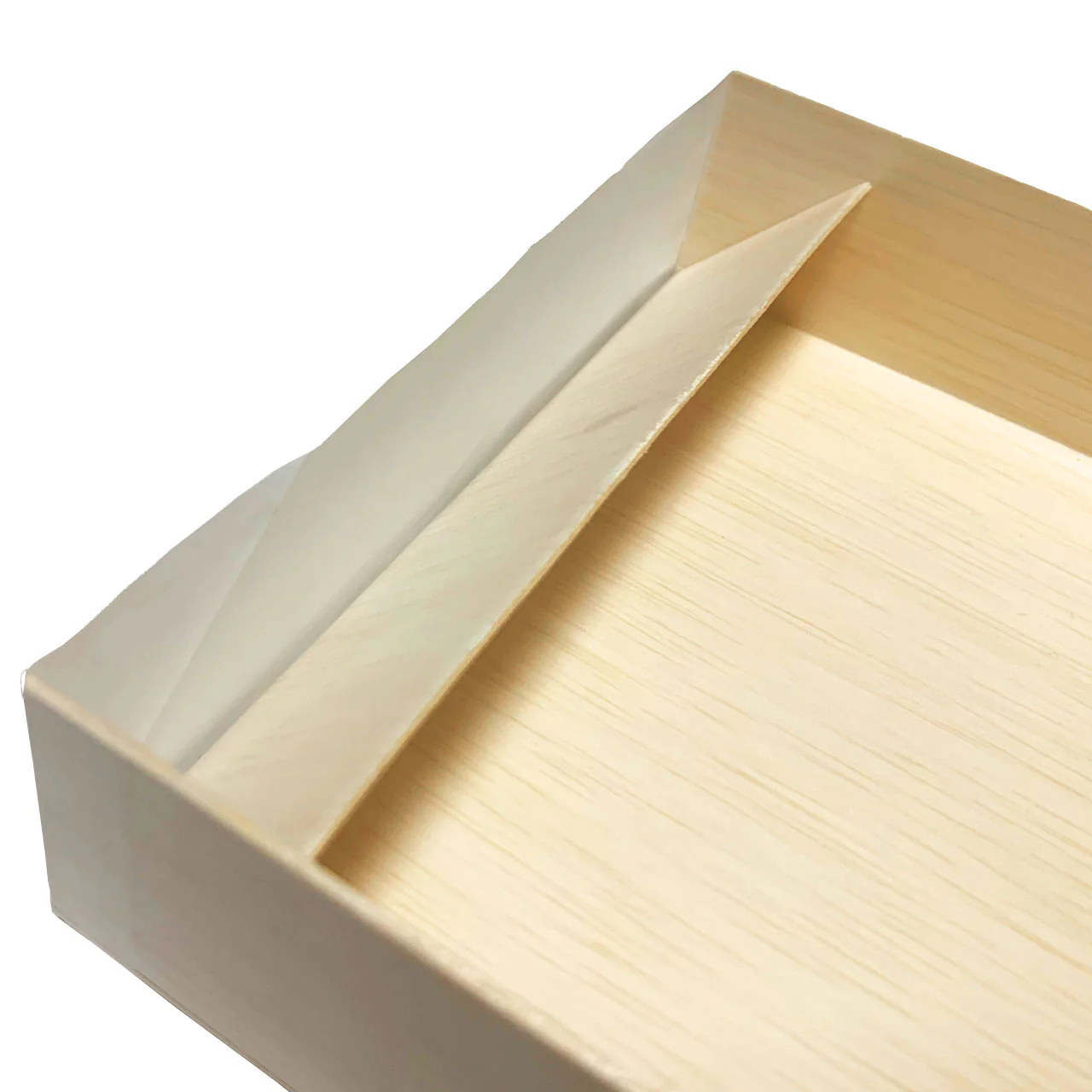 Wooden Rectangular Takeout Bento Box 7.68" x 5.71" (500/case) - No Lid - Image 4