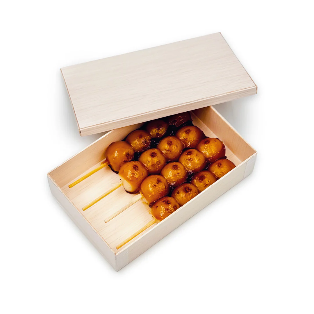 Coco Wooden Rectangular Takeout Bento Box Small 6.7" x 4.3" w/ Lid (25 sets) - Image 2