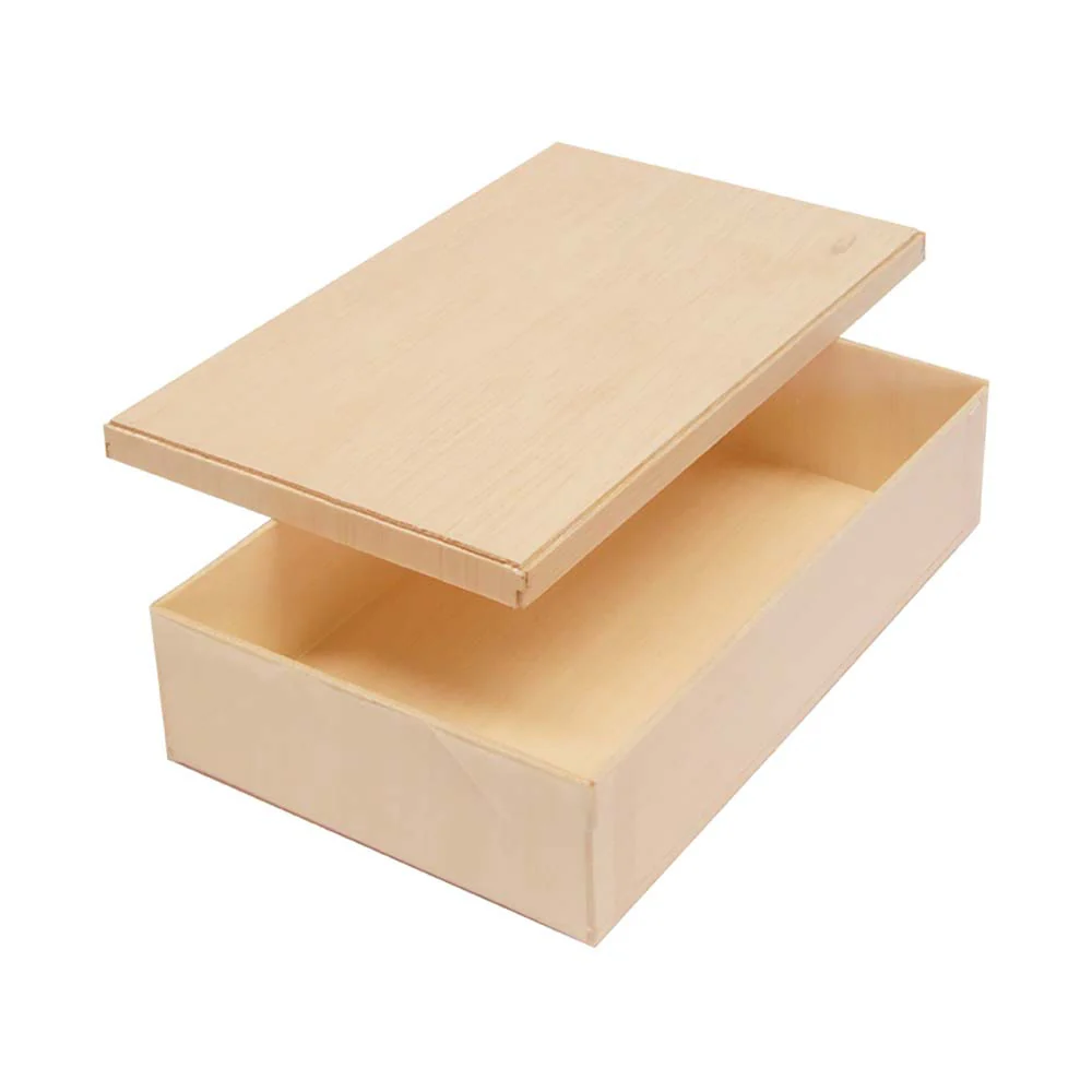 Coco Wooden Rectangular Takeout Bento Box Small 6.7" x 4.3" w/ Lid (25 sets) - Image 4