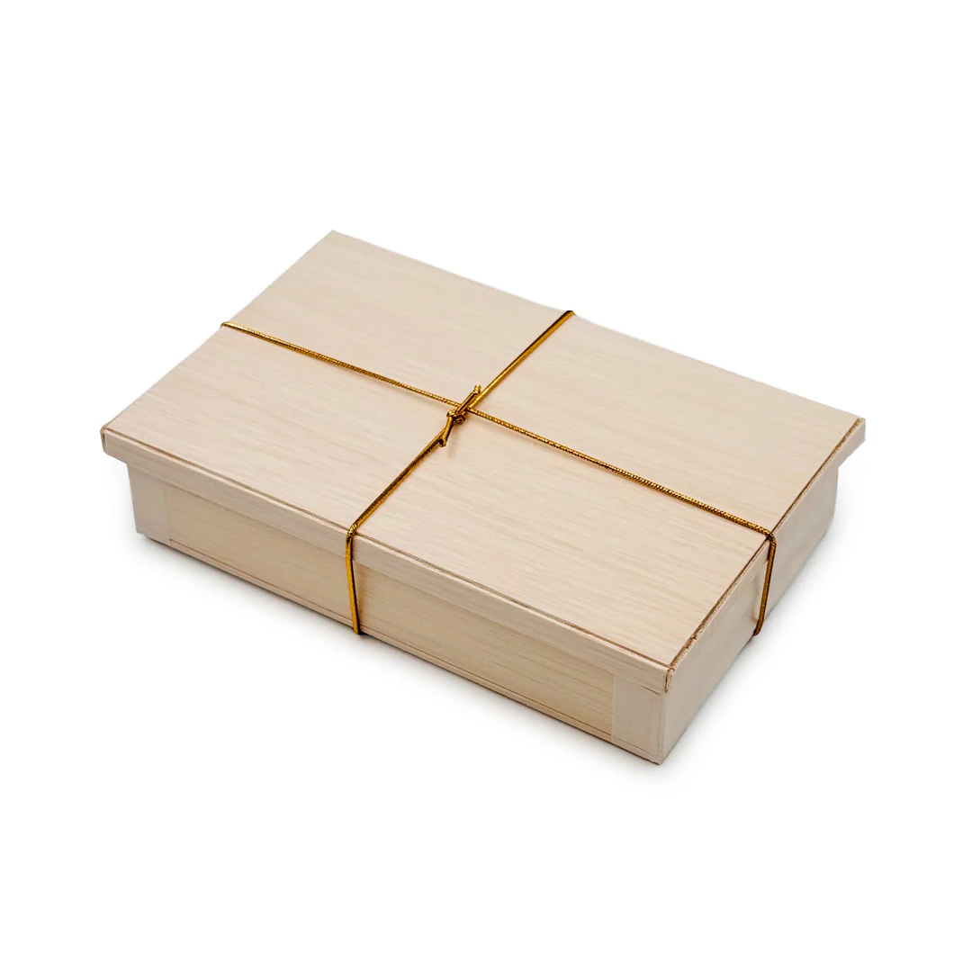 Coco Wooden Rectangular Takeout Bento Box Small 6.7" x 4.3" w/ Lid (25 sets) - Image 5