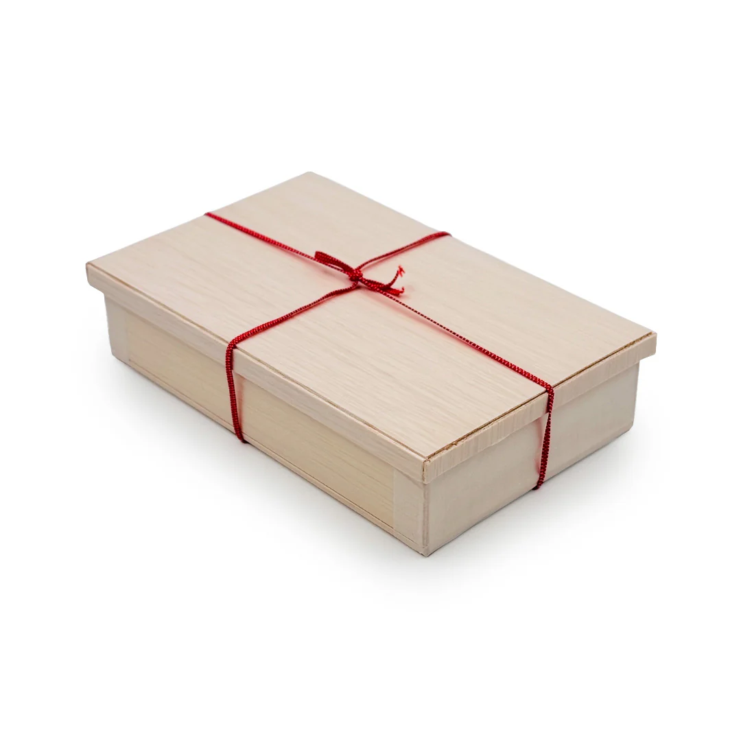 Coco Wooden Rectangular Takeout Bento Box Small 6.7" x 4.3" w/ Lid (25 sets) - Image 6