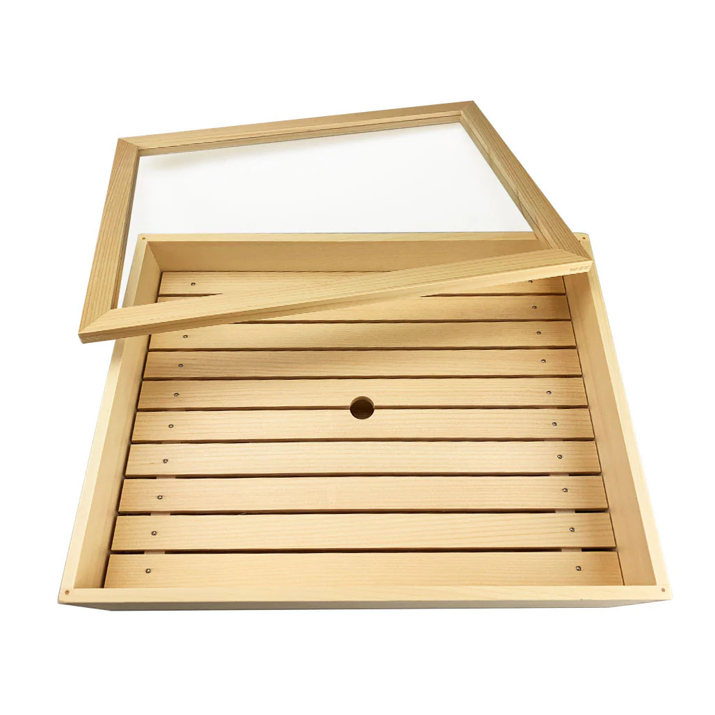 Wooden Sushi Neta Box with Clear Lid 14.75" x 11.4" - Image 2
