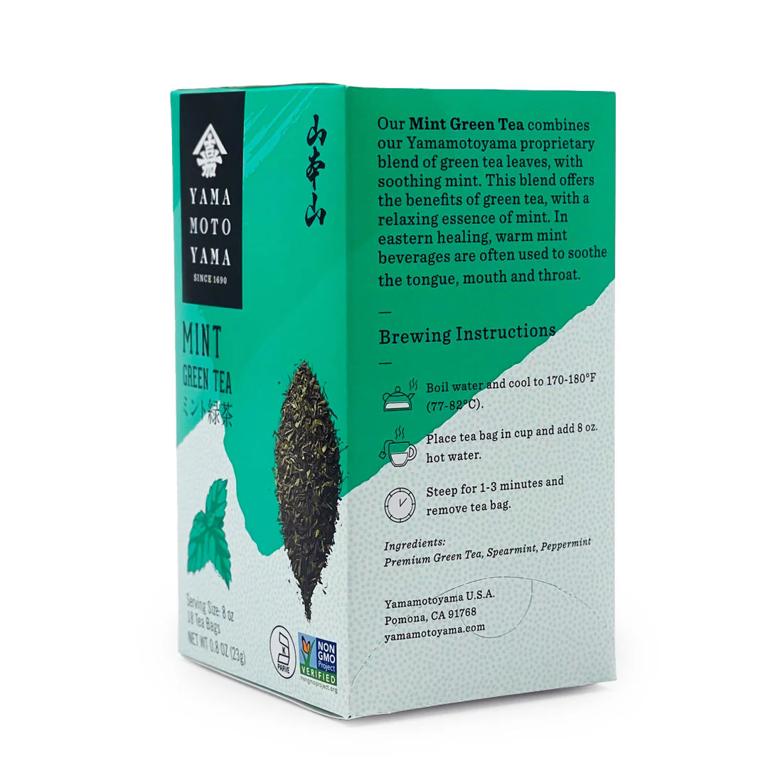 Yamamotoyama Green Tea Mint 18 Tea Bags - Image 2