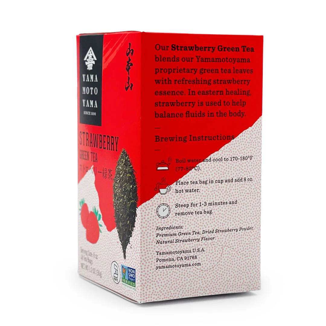 Yamamotoyama Green Tea Strawberry 18 Tea Bags - Image 2