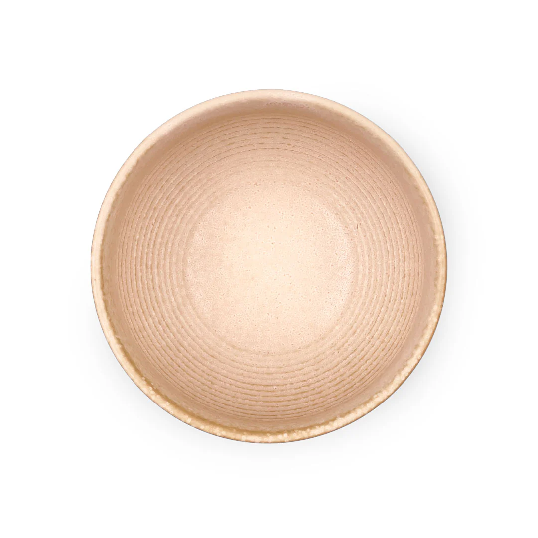 Yamatsu Matcha Tea Bowl Pink Combed Interior 12 fl oz / 5.9" dia with Muddler - Image 3